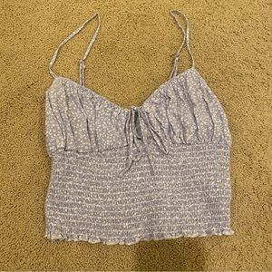 Blue and white floral tank top